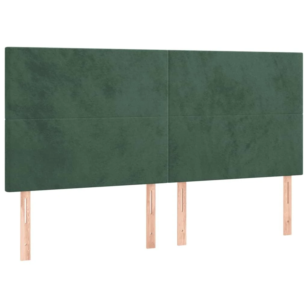 Galvūgalis su LED, tamsiai žalias, 180x5x118/128cm, aksomas