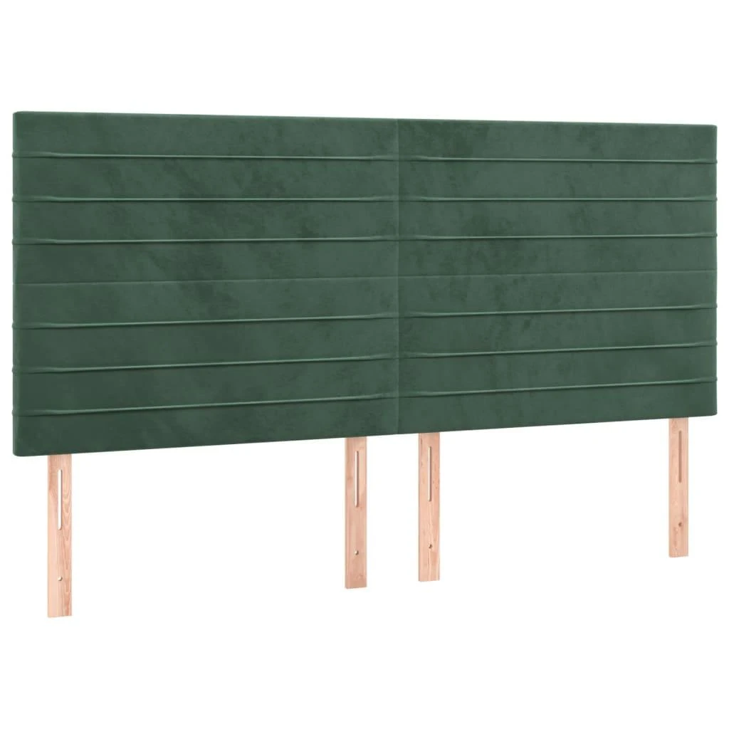 Galvūgalis su LED, tamsiai žalias, 180x5x118/128cm, aksomas