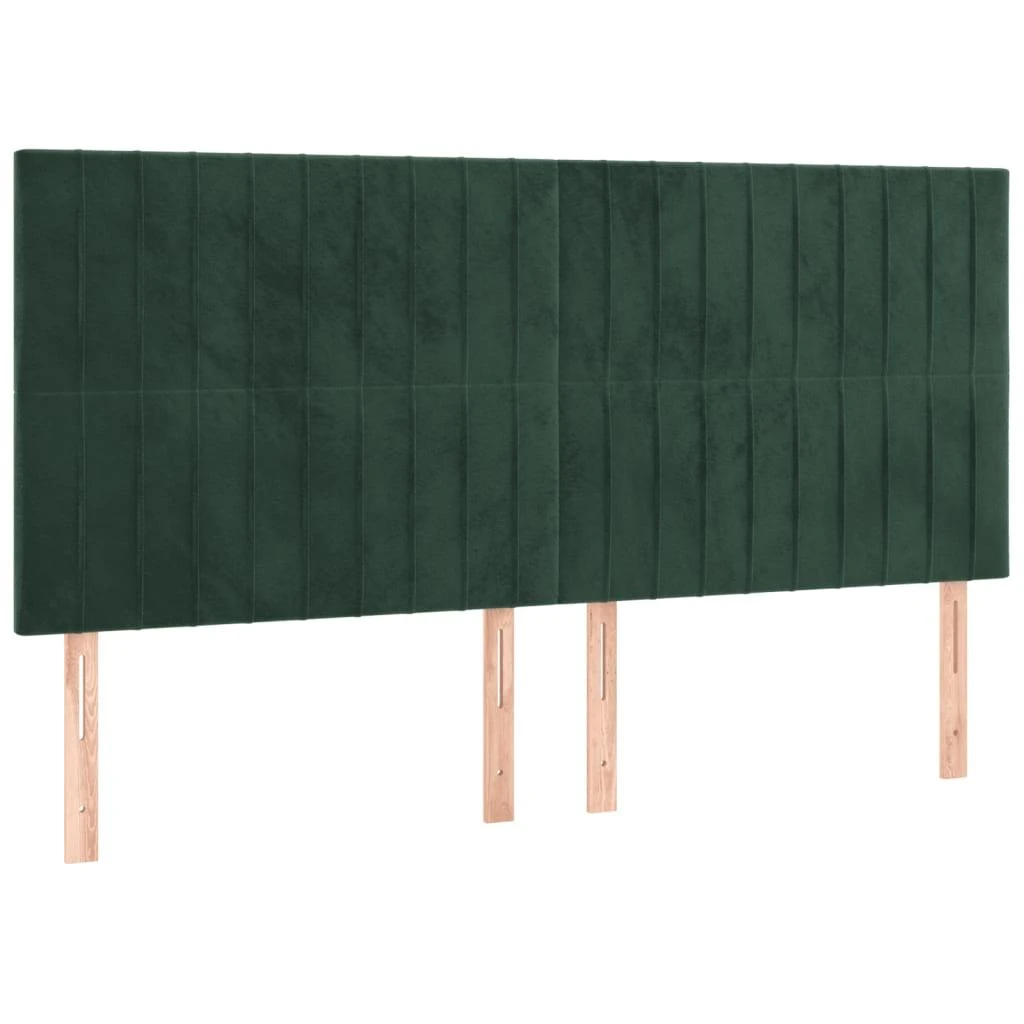 Galvūgalis su LED, tamsiai žalias, 180x5x118/128cm, aksomas