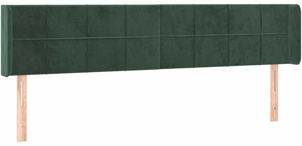 Galvūgalis su LED, tamsiai žalias, 183x16x78/88cm, aksomas
