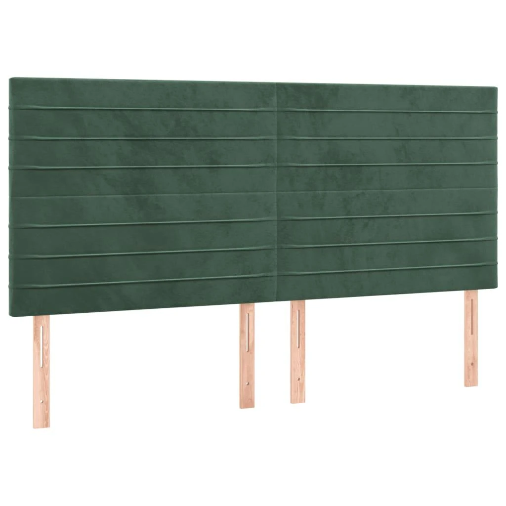 Galvūgalis su LED, tamsiai žalias, 200x5x118/128cm, aksomas