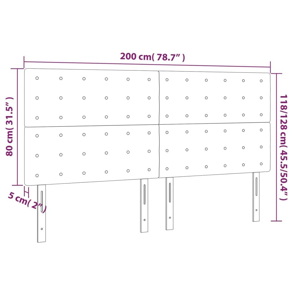 Galvūgalis su LED, tamsiai žalias, 200x5x118/128cm, aksomas