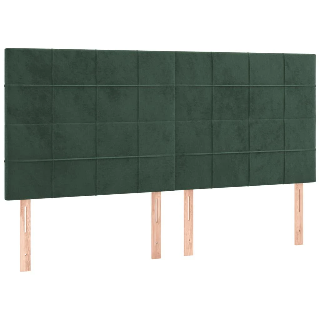 Galvūgalis su LED, tamsiai žalias, 200x5x118/128cm, aksomas