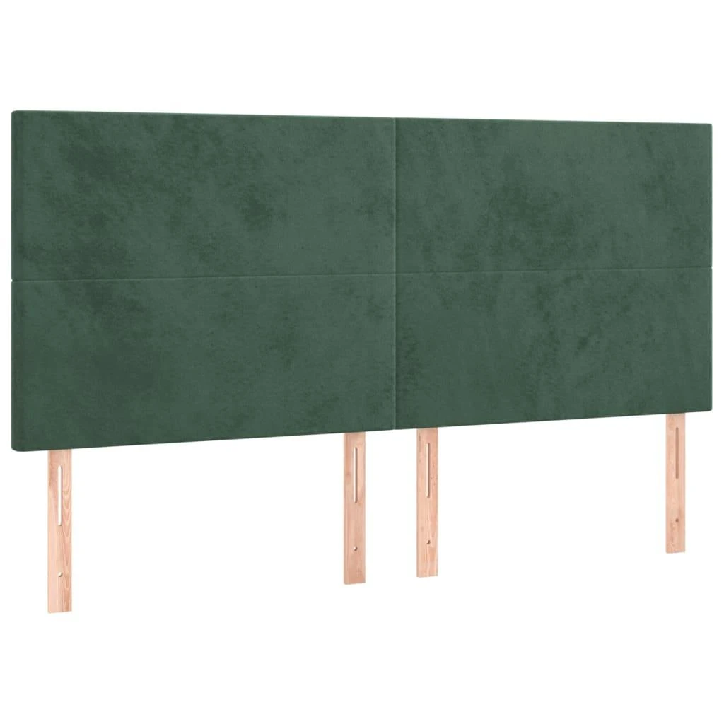 Galvūgalis su LED, tamsiai žalias, 200x5x118/128cm, aksomas