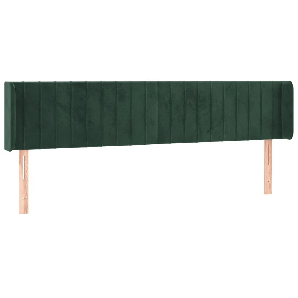 Galvūgalis su LED, tamsiai žalias, 203x16x78/88cm, aksomas