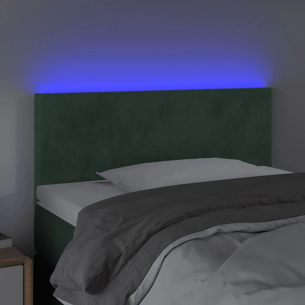 Galvūgalis su LED, tamsiai žalias, 90x5x78/88cm,aksomas