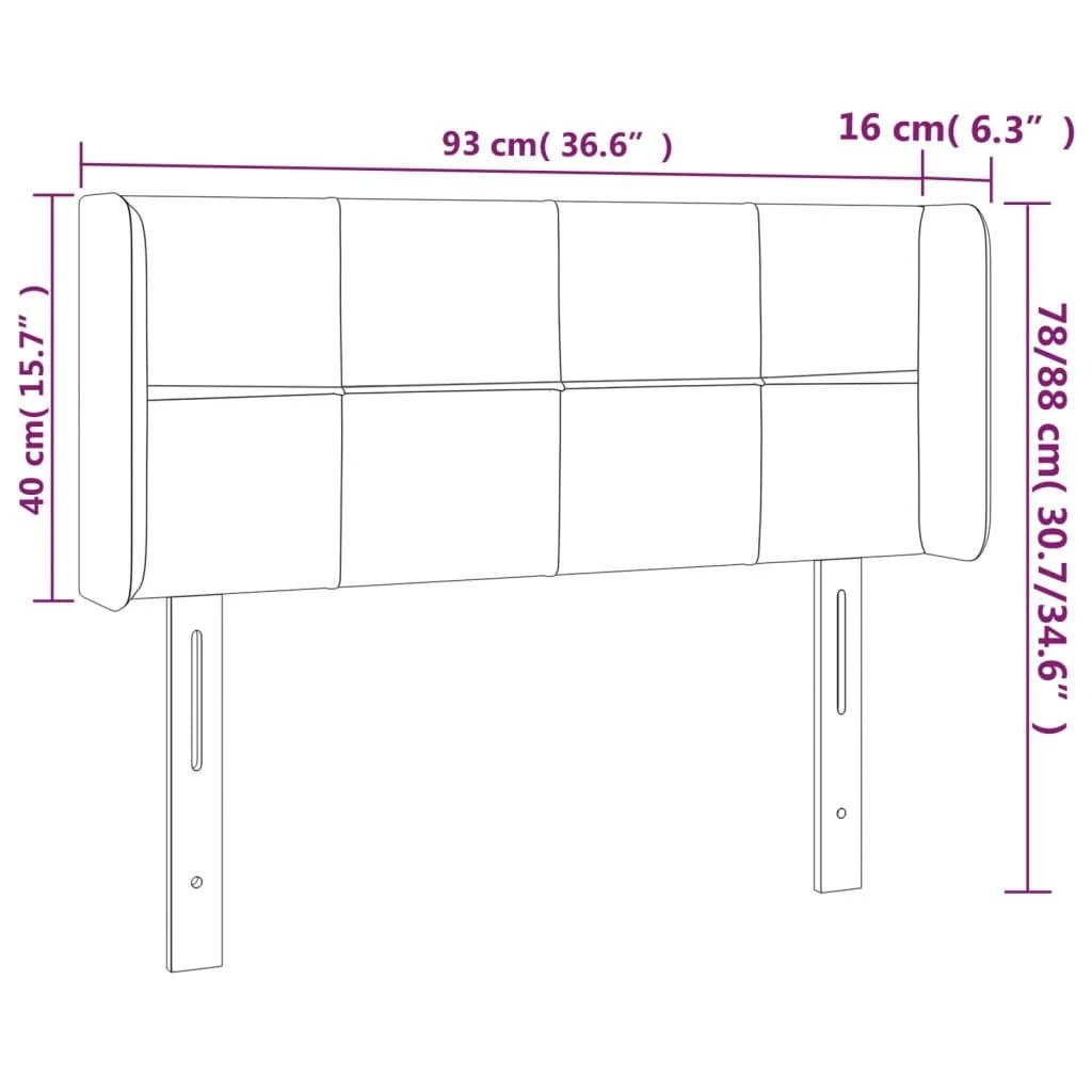 Galvūgalis su LED, tamsiai žalias, 93x16x78/88cm, aksomas