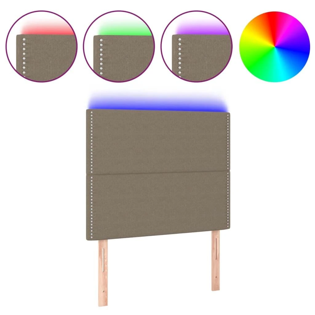 Galvūgalis su LED, taupe spalvos, 100x5x118/128cm, audinys