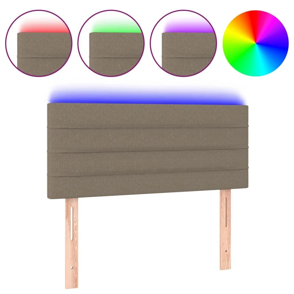 Galvūgalis su LED, taupe spalvos, 100x5x78/88cm, audinys