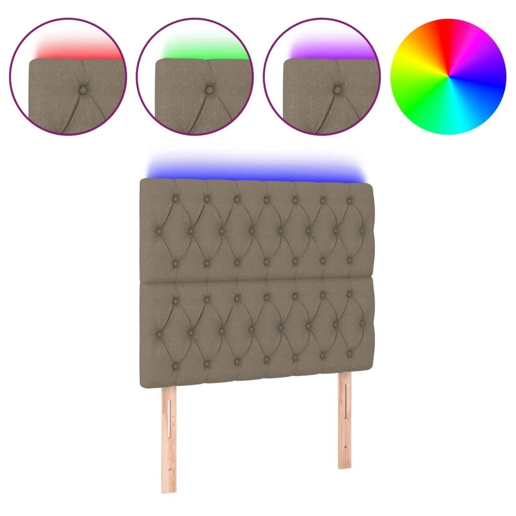 Galvūgalis su LED, taupe spalvos, 100x7x118/128cm, audinys