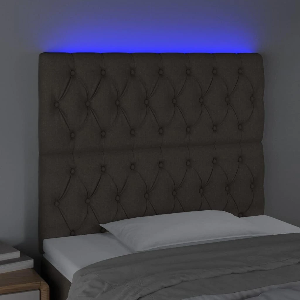 Galvūgalis su LED, taupe spalvos, 100x7x118/128cm, audinys