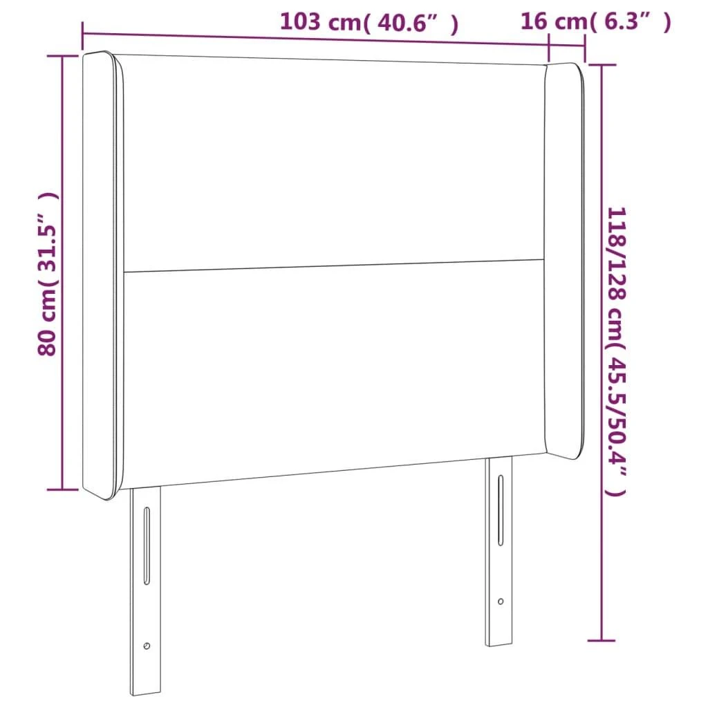 Galvūgalis su LED, taupe spalvos, 103x16x118/128cm, audinys