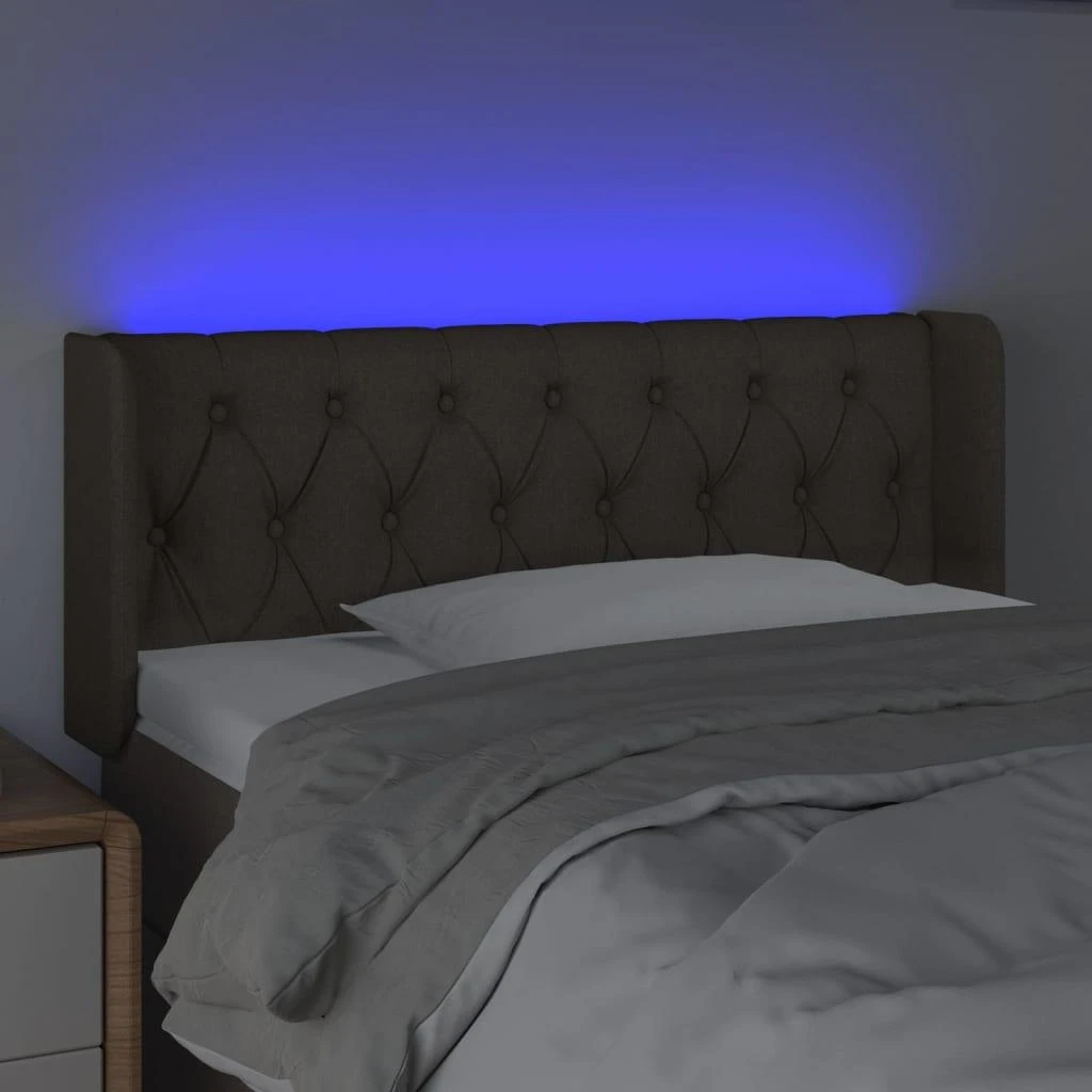 Galvūgalis su LED, taupe spalvos, 103x16x78/88cm, audinys