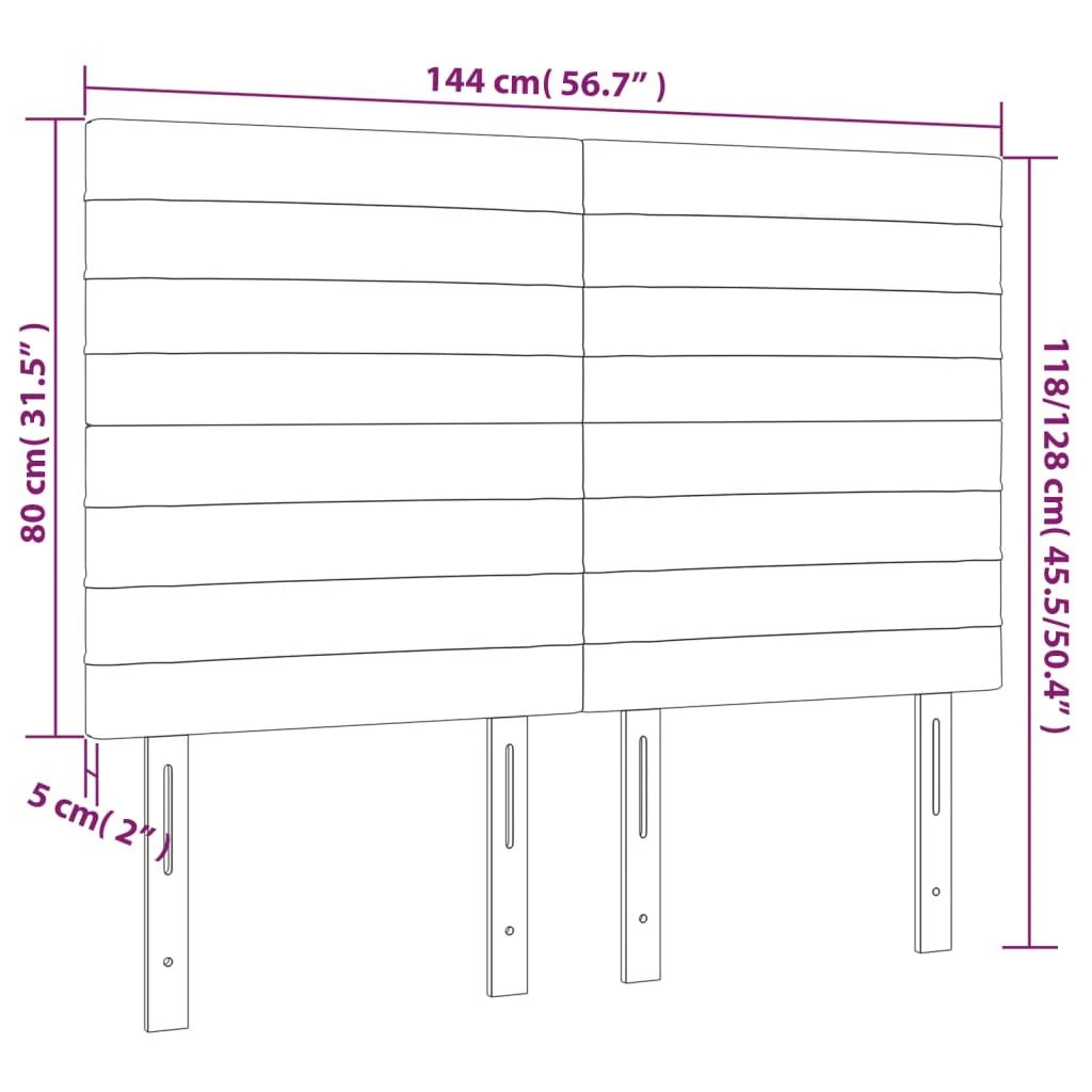 Galvūgalis su LED, taupe spalvos, 144x5x118/128cm, audinys
