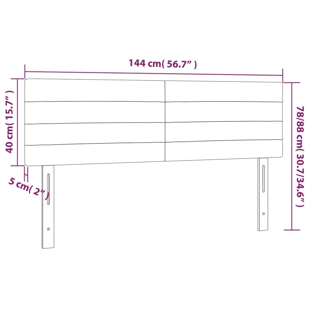 Galvūgalis su LED, taupe spalvos, 144x5x78/88cm, audinys