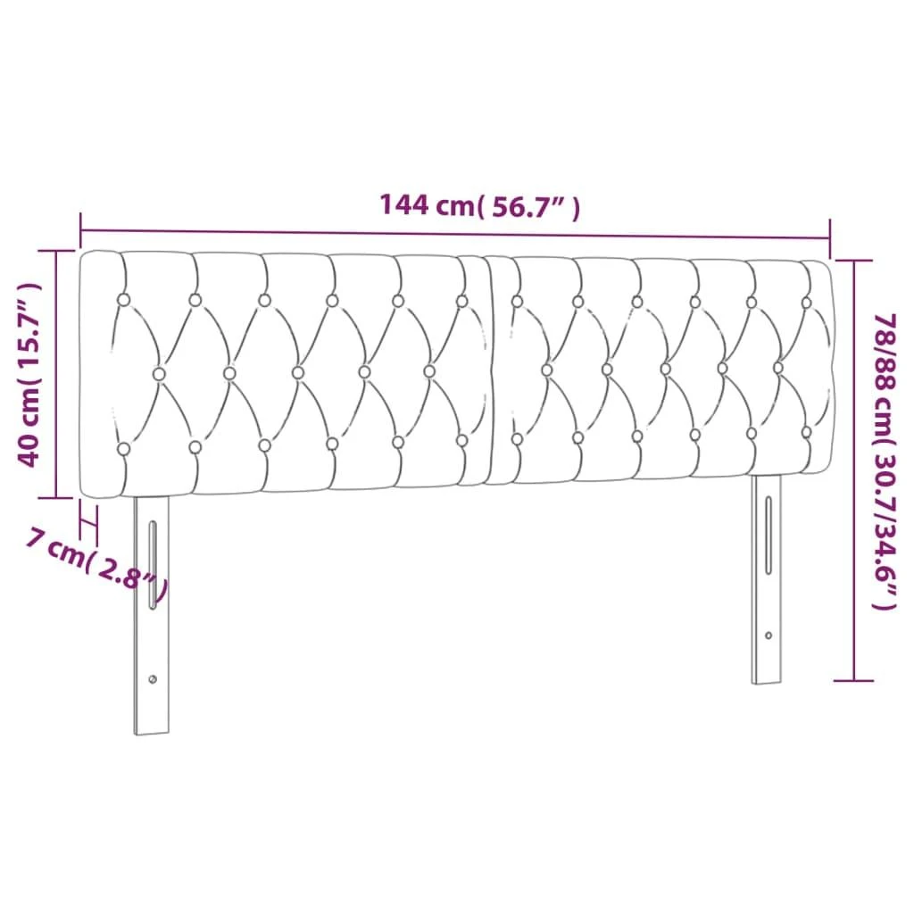 Galvūgalis su LED, taupe spalvos, 144x7x78/88cm, audinys