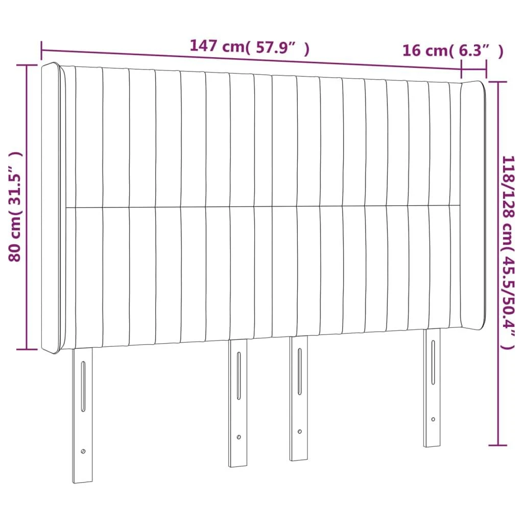 Galvūgalis su LED, taupe spalvos, 147x16x118/128cm, audinys