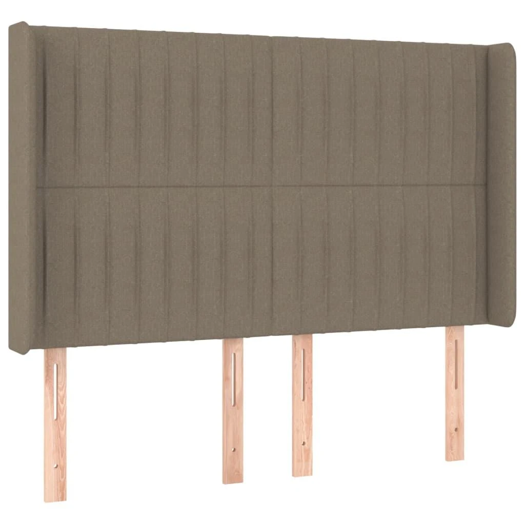 Galvūgalis su LED, taupe spalvos, 147x16x118/128cm, audinys