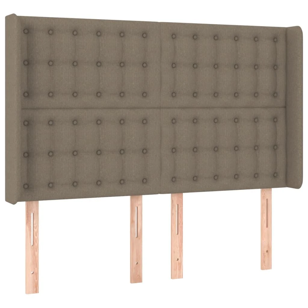 Galvūgalis su LED, taupe spalvos, 147x16x118/128cm, audinys