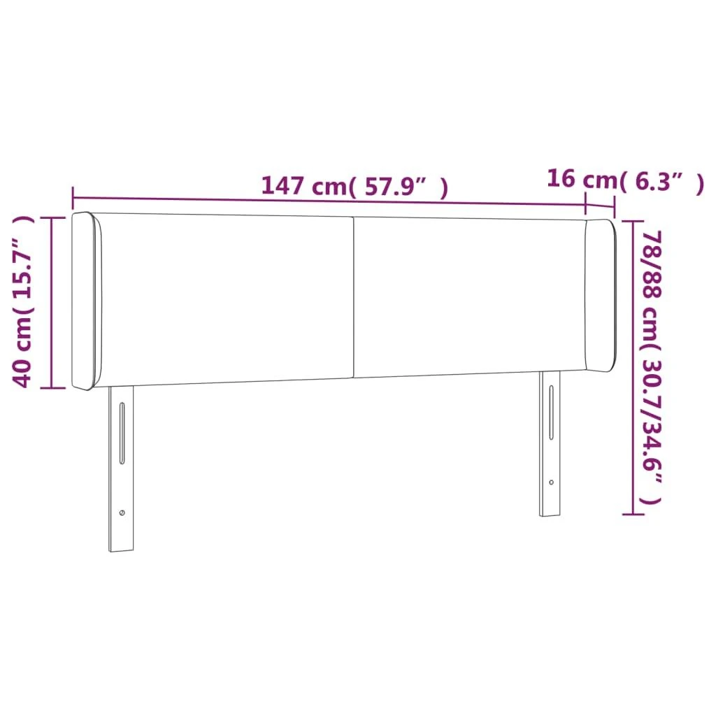 Galvūgalis su LED, taupe spalvos, 147x16x78/88cm, audinys