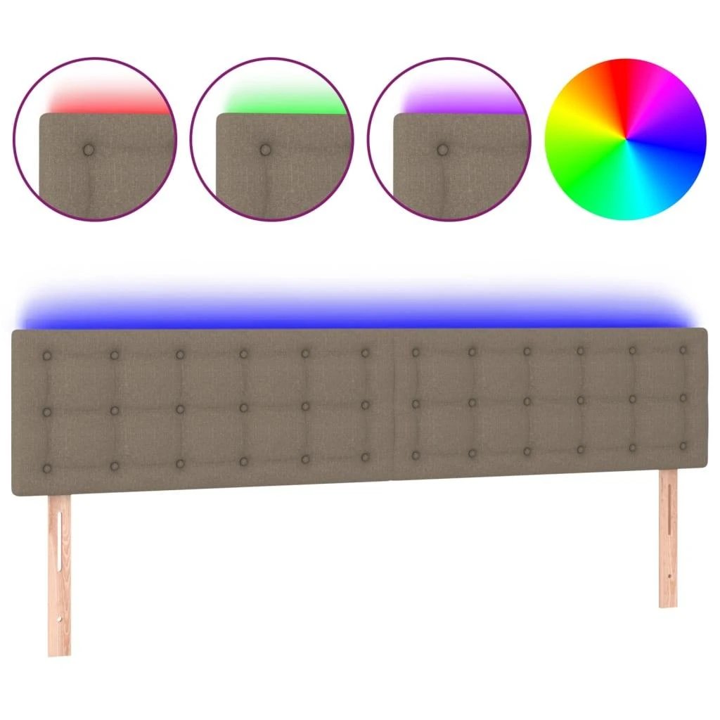 Galvūgalis su LED, taupe spalvos, 160x5x78/88cm, audinys