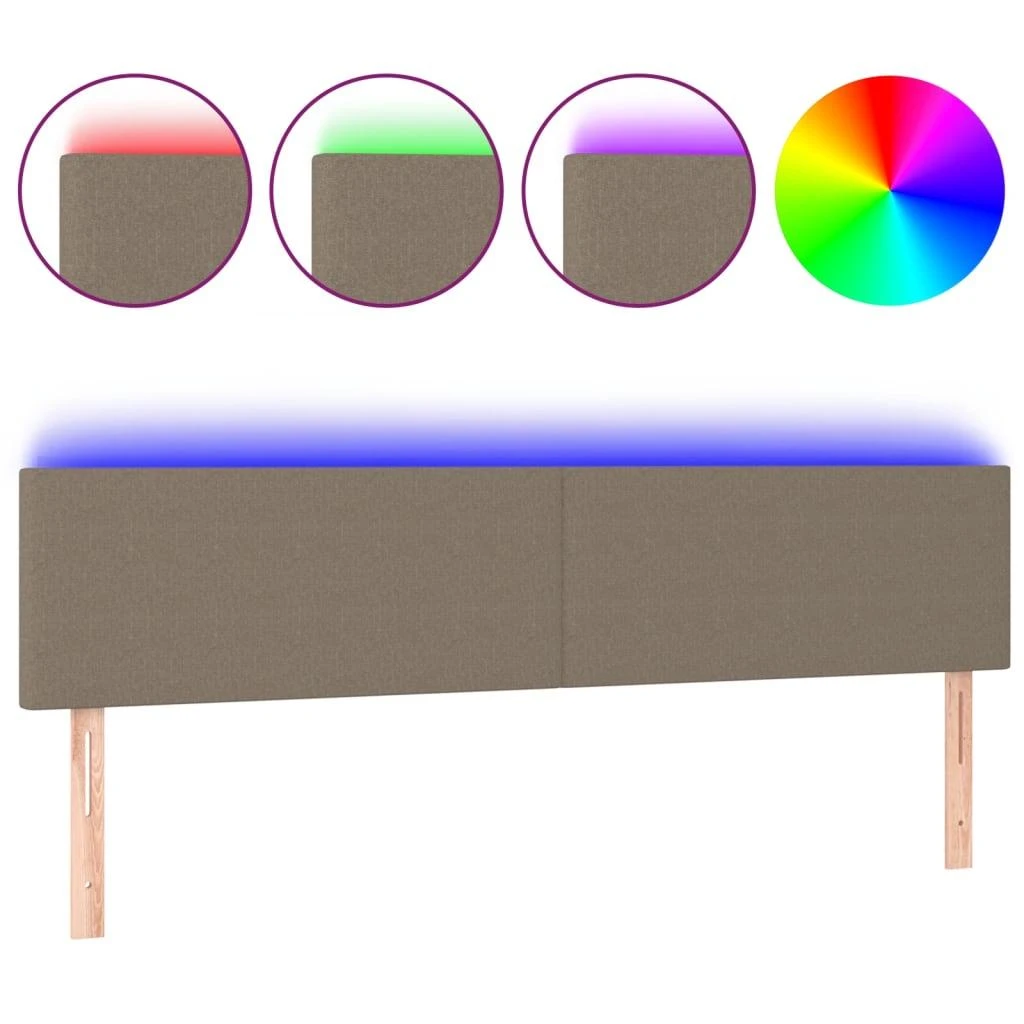 Galvūgalis su LED, taupe spalvos, 160x5x78/88cm, audinys