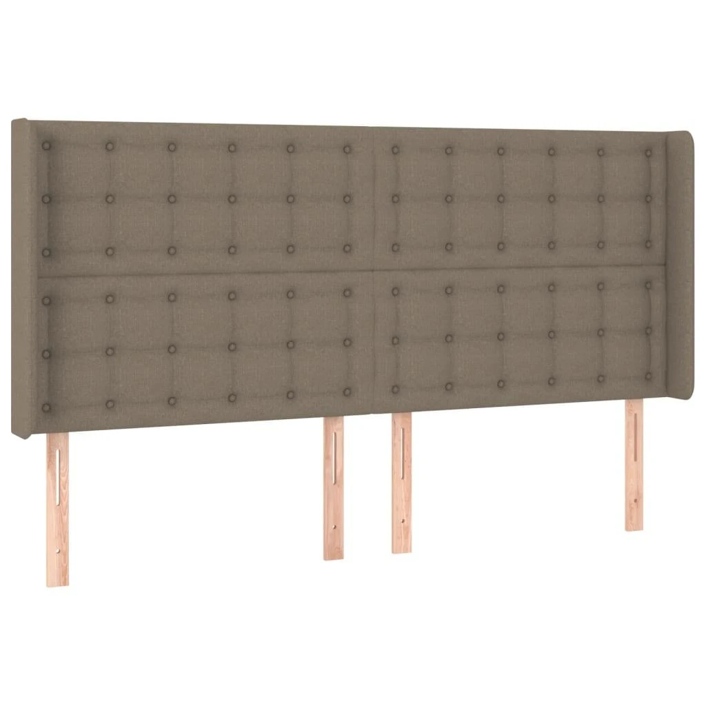 Galvūgalis su LED, taupe spalvos, 183x16x118/128cm, audinys