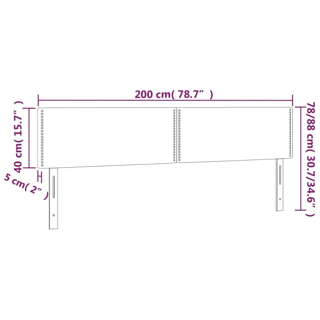 Galvūgalis su LED, taupe spalvos, 200x5x78/88cm, audinys