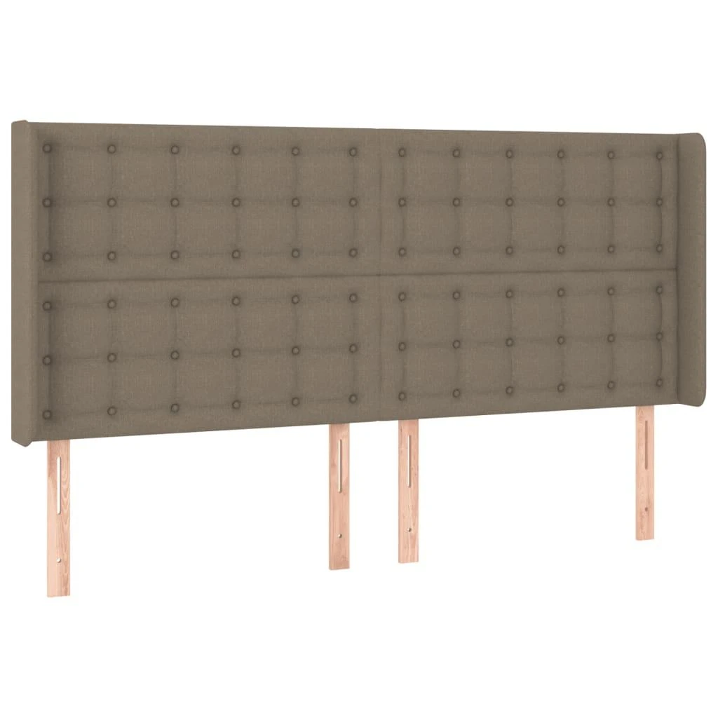 Galvūgalis su LED, taupe spalvos, 203x16x118/128cm, audinys