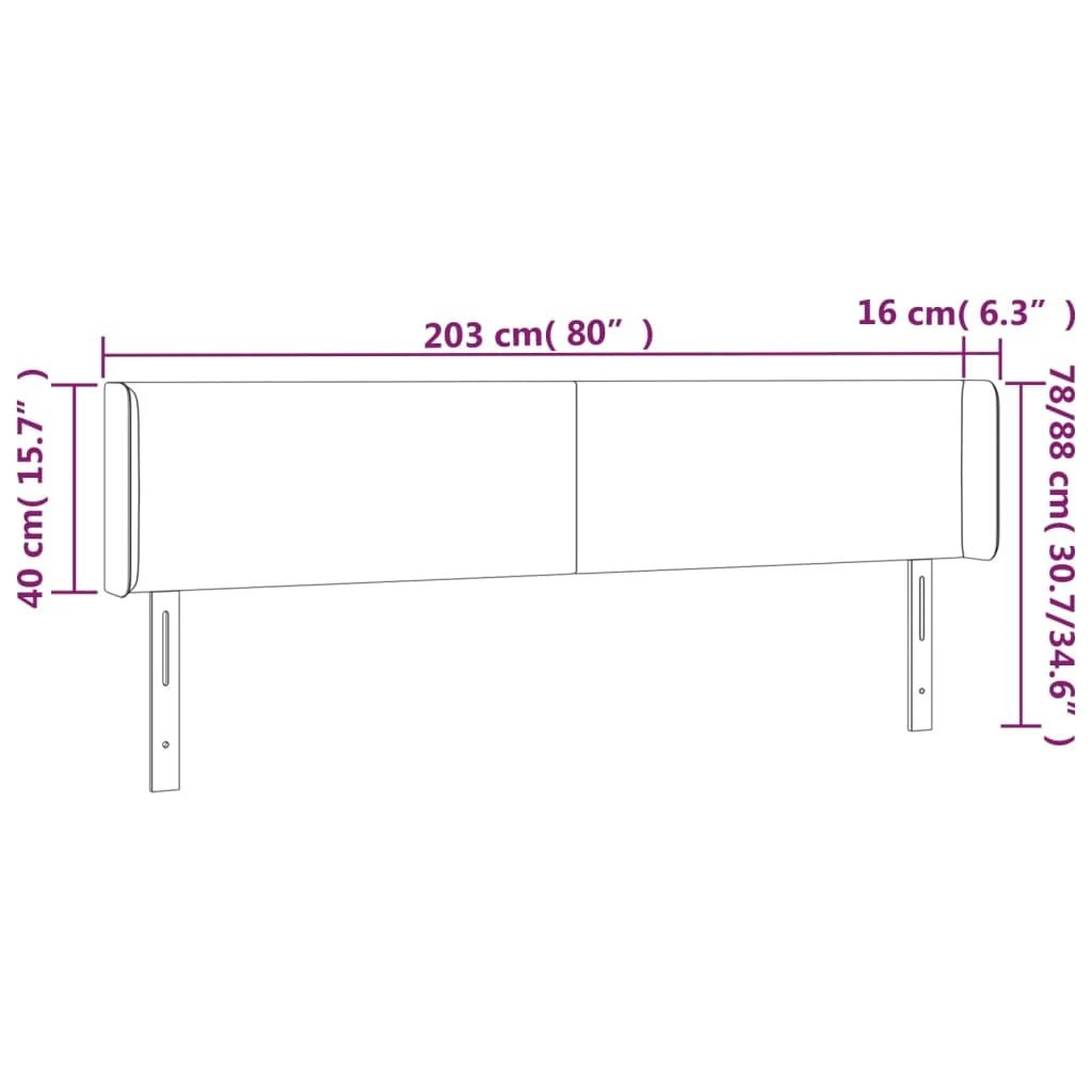 Galvūgalis su LED, taupe spalvos, 203x16x78/88cm, audinys