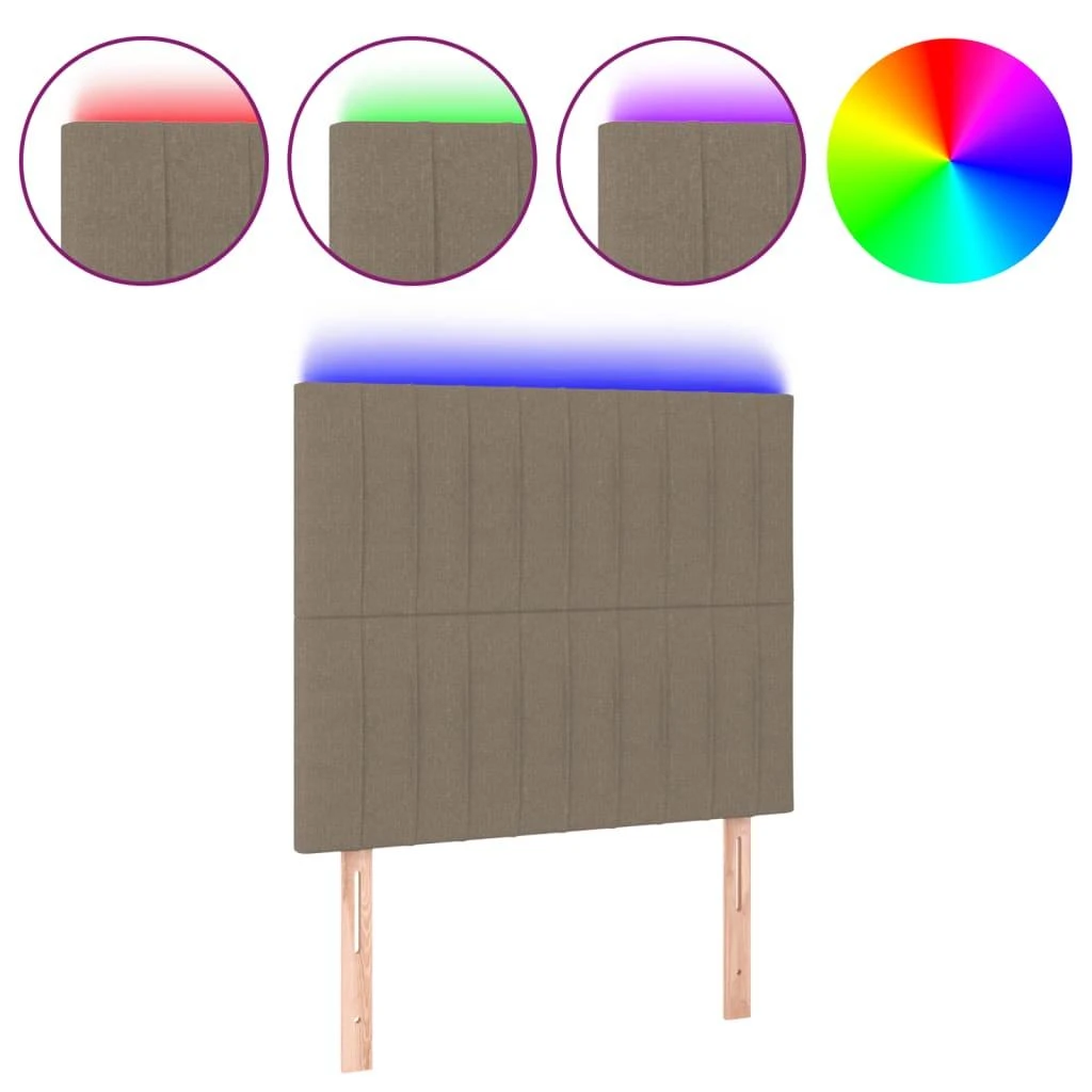 Galvūgalis su LED, taupe spalvos, 80x5x118/128cm, audinys