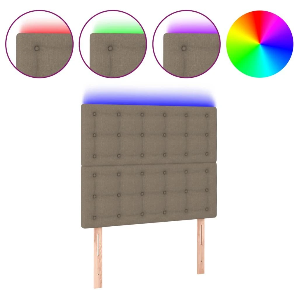 Galvūgalis su LED, taupe spalvos, 80x5x118/128cm, audinys