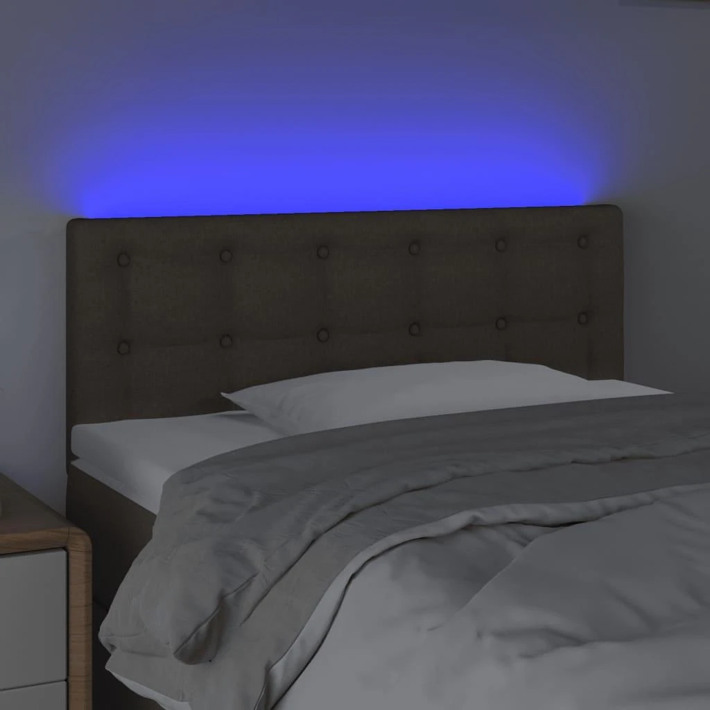 Galvūgalis su LED, taupe spalvos, 80x5x78/88cm, audinys