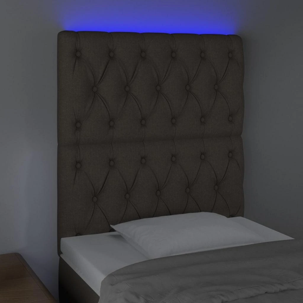 Galvūgalis su LED, taupe spalvos, 80x7x118/128cm, audinys