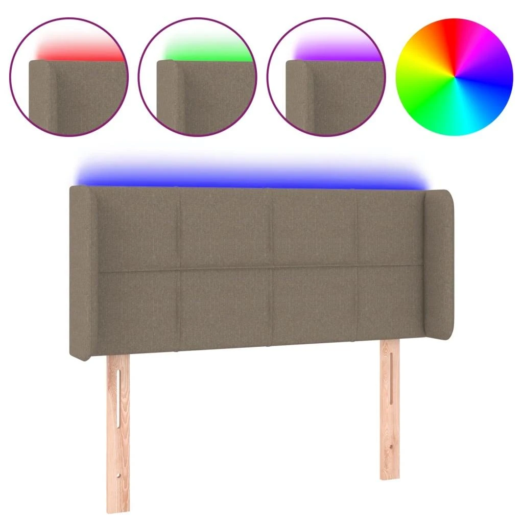 Galvūgalis su LED, taupe spalvos, 83x16x78/88cm, audinys