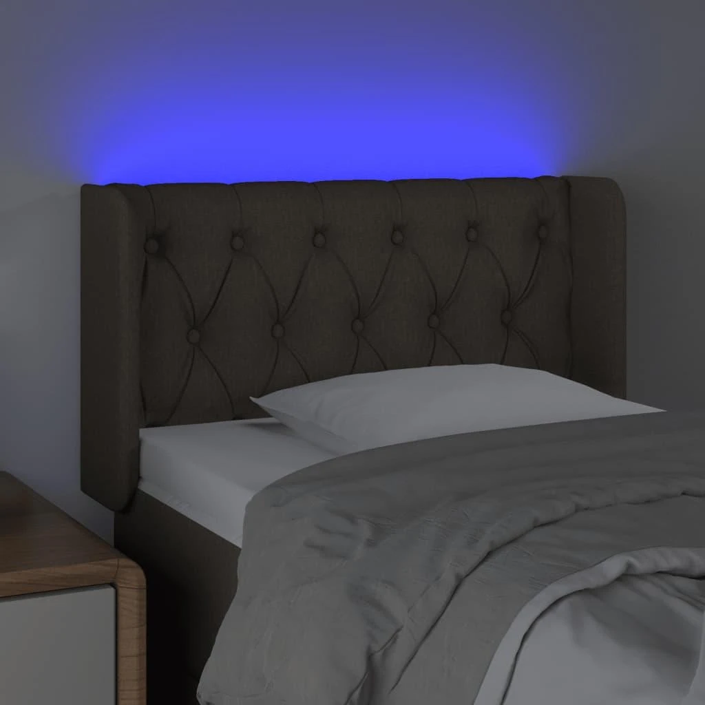 Galvūgalis su LED, taupe spalvos, 83x16x78/88cm, audinys