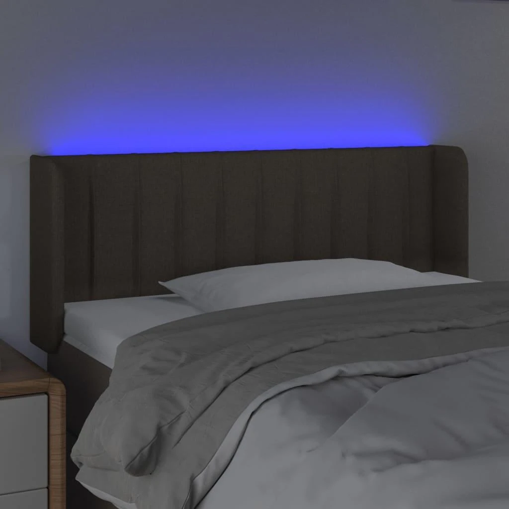 Galvūgalis su LED, taupe spalvos, 83x16x78/88cm, audinys