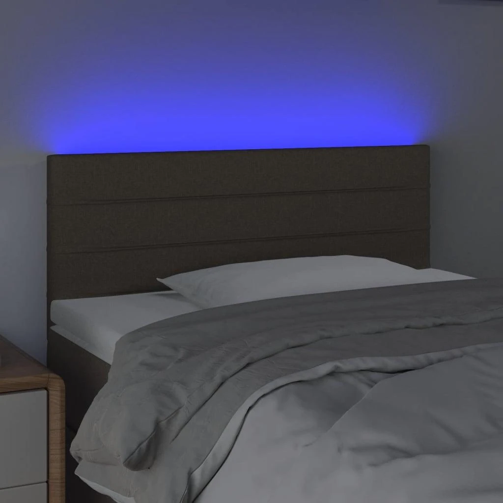 Galvūgalis su LED, taupe spalvos, 90x5x78/88cm, audinys