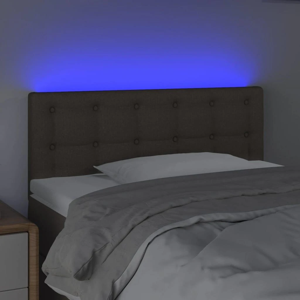 Galvūgalis su LED, taupe spalvos, 90x5x78/88cm, audinys