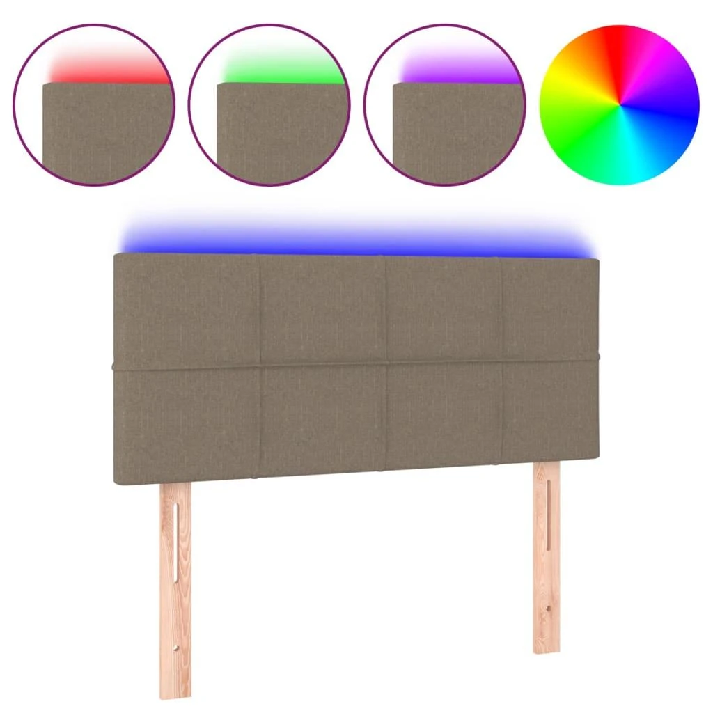 Galvūgalis su LED, taupe spalvos, 90x5x78/88cm, audinys