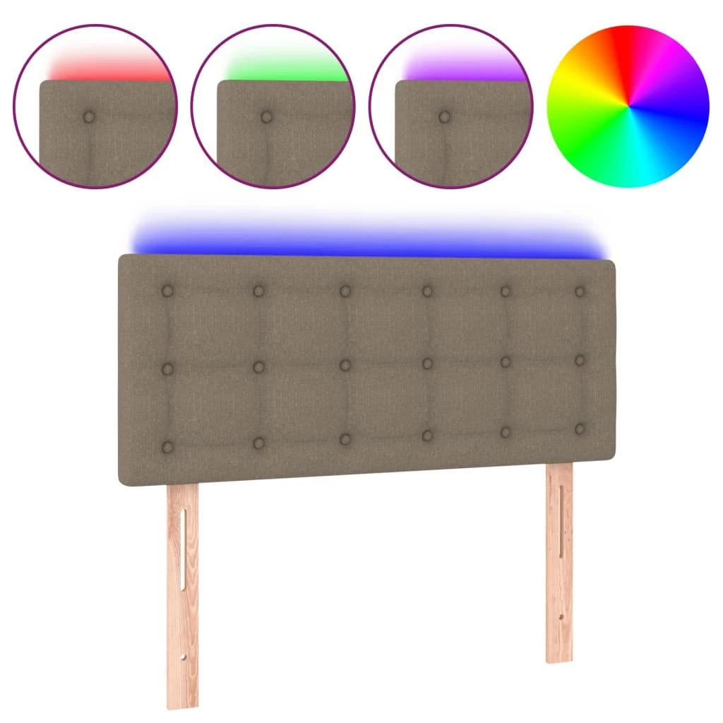 Galvūgalis su LED, taupe spalvos, 90x5x78/88cm, audinys