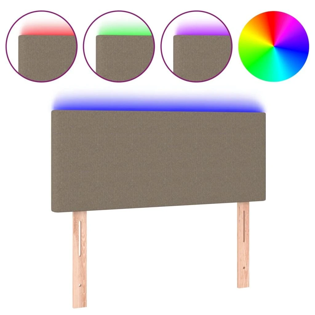 Galvūgalis su LED, taupe spalvos, 90x5x78/88cm, audinys