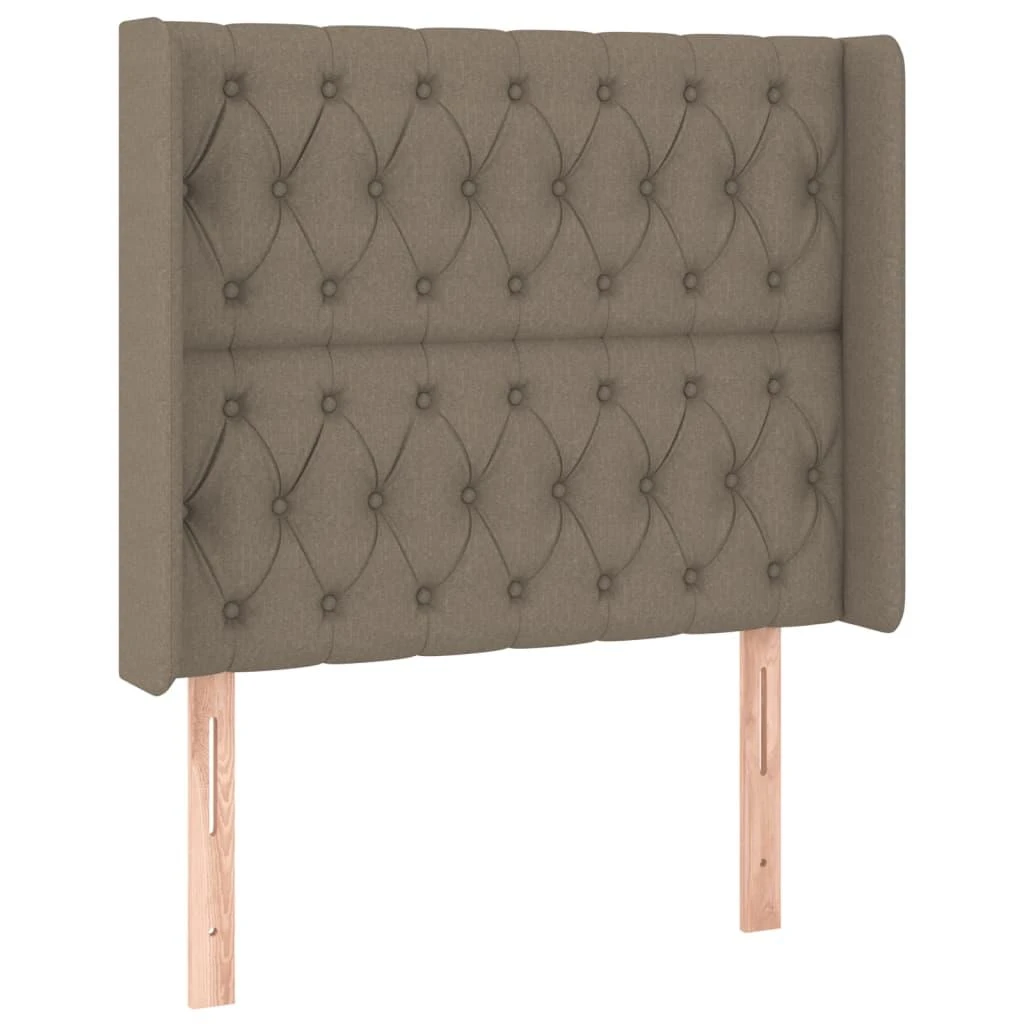 Galvūgalis su LED, taupe spalvos, 93x16x118/128cm, audinys