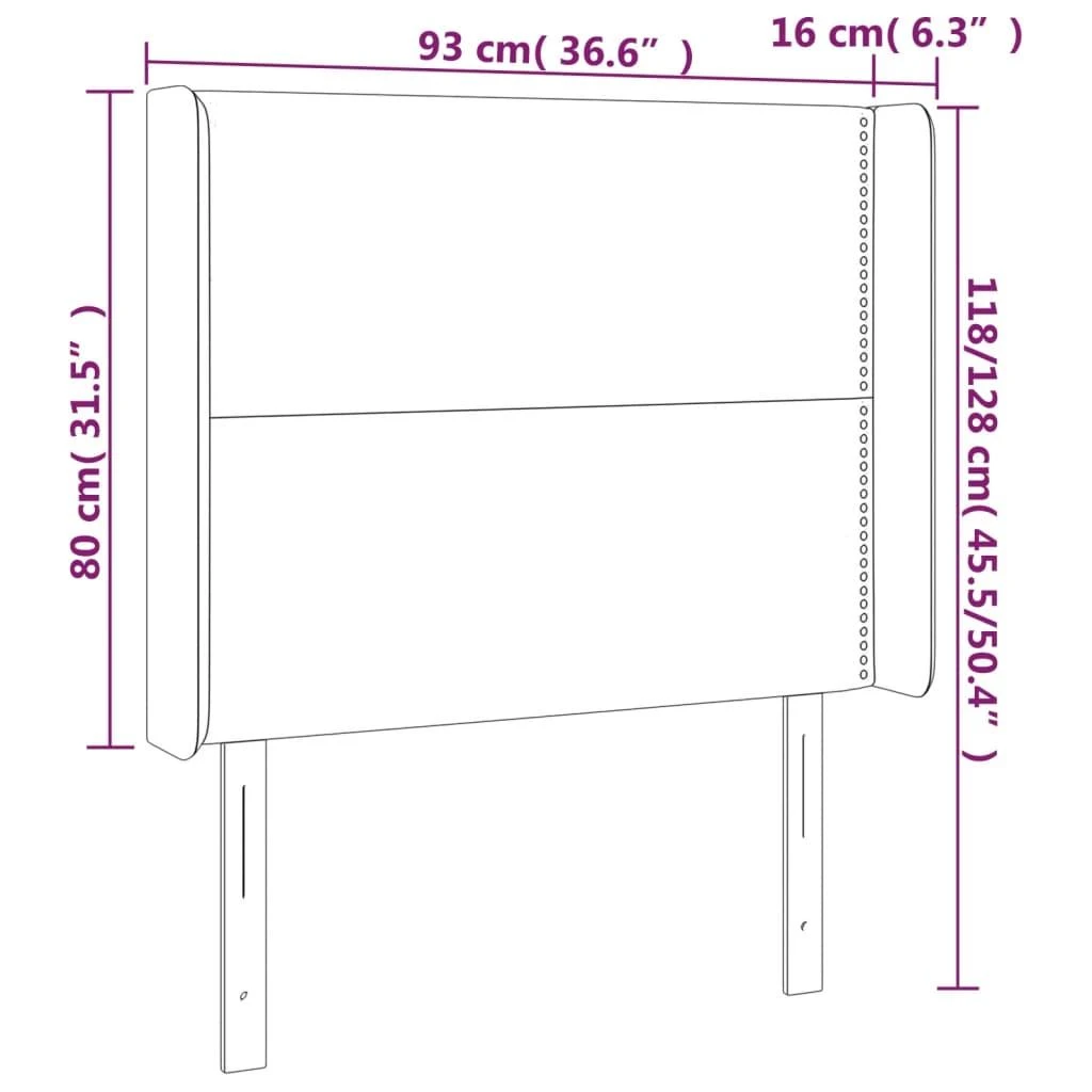 Galvūgalis su LED, taupe spalvos, 93x16x118/128cm, audinys