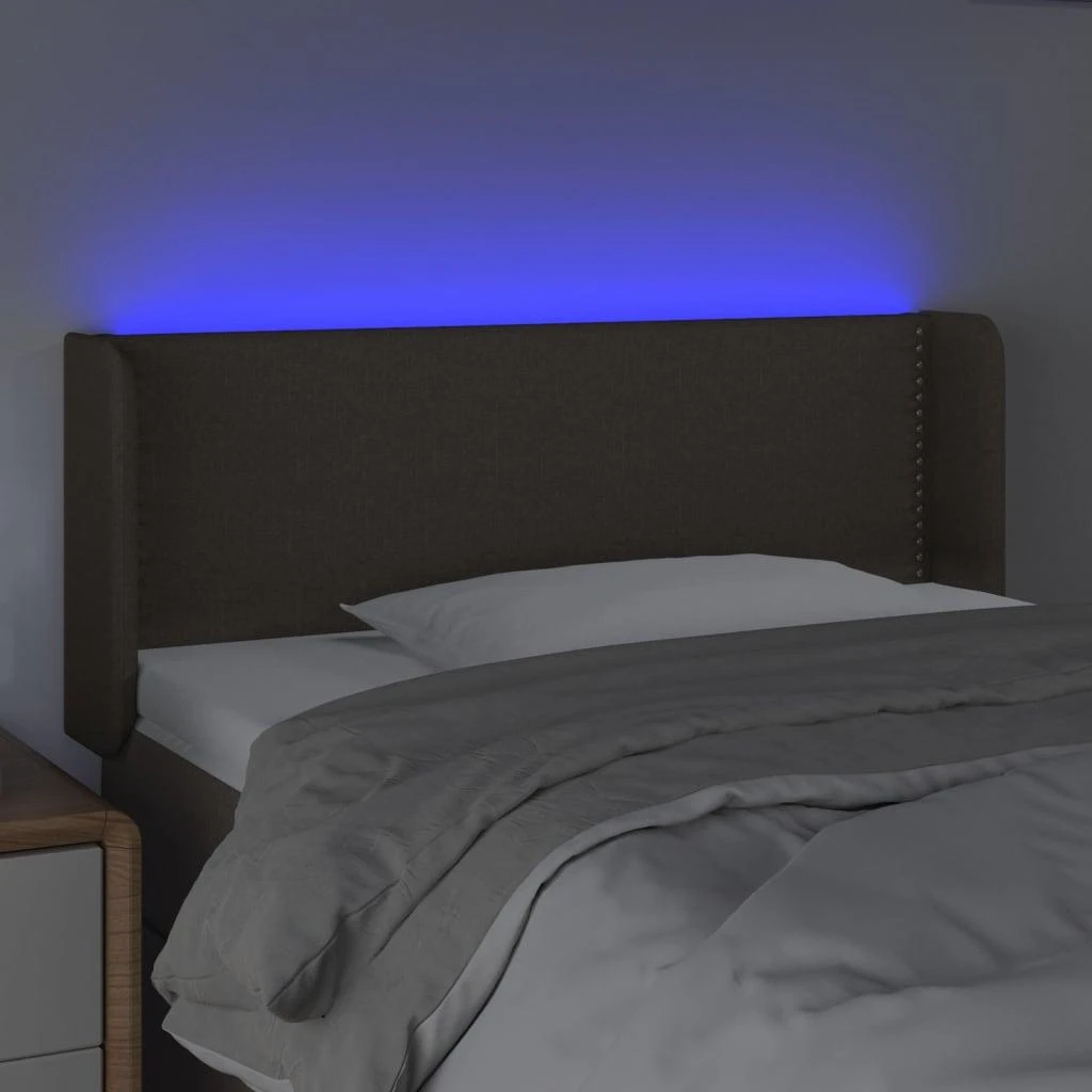 Galvūgalis su LED, taupe spalvos, 93x16x78/88cm, audinys