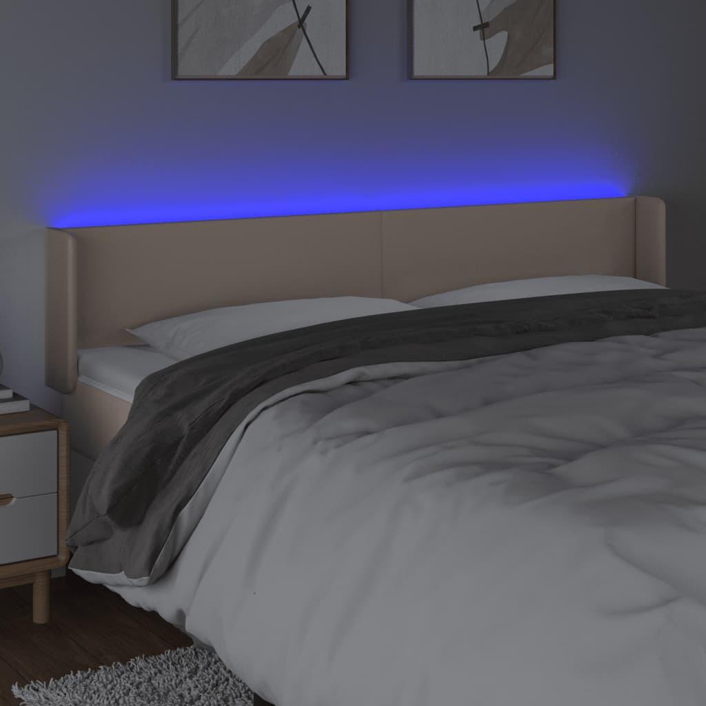 Galvūgalis su LED,kapučino spalvos, 163x16x78/88cm