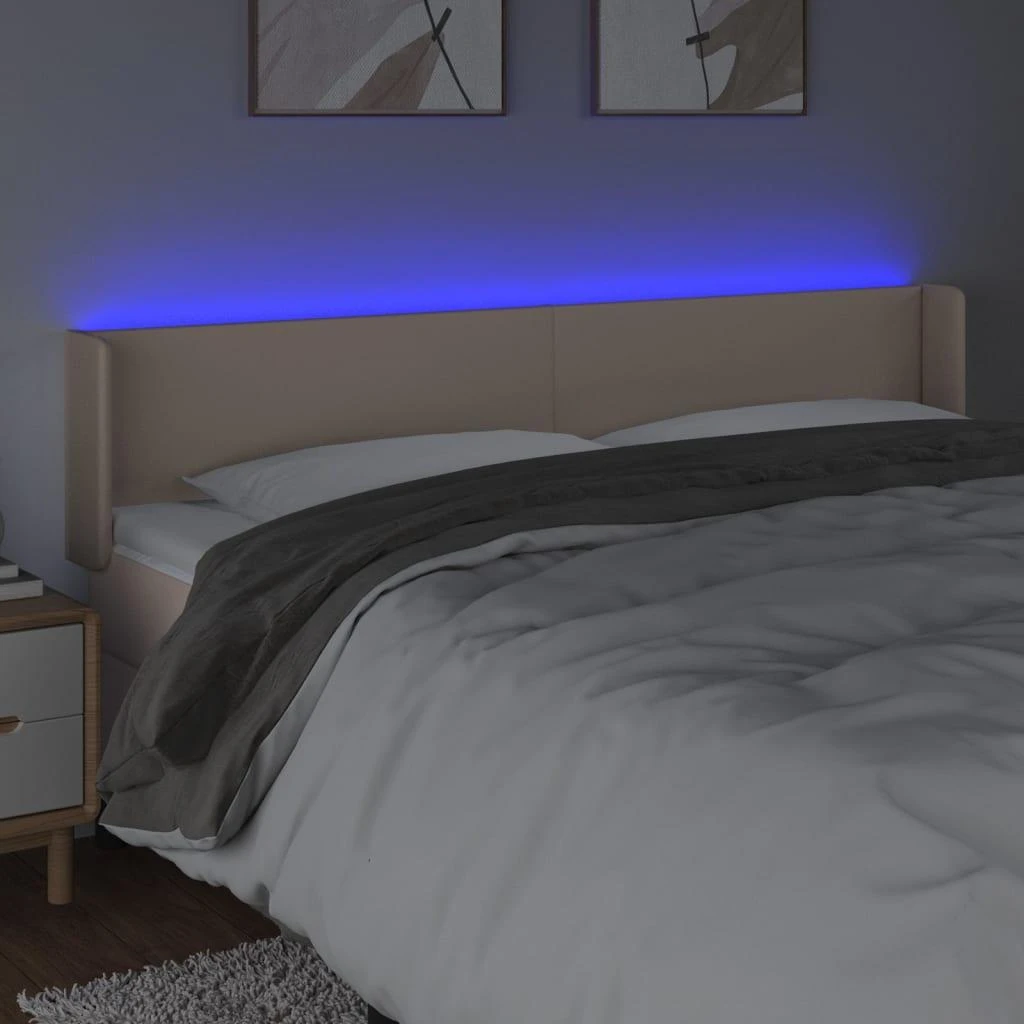 Galvūgalis su LED,kapučino spalvos, 183x16x78/88cm