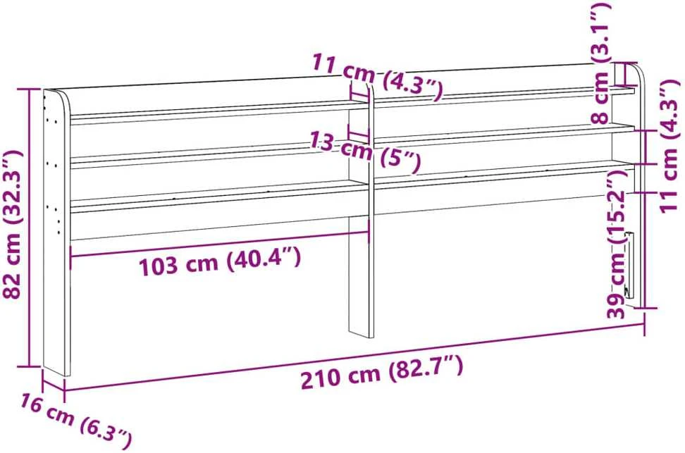Galvūgalis su lentynomis, 200cm, pušies medienos masyvas