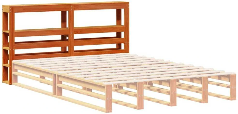 Galvūgalis su lentynomis, rudos, 120cm, pušies medienos masyvas
