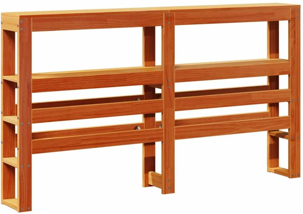 Galvūgalis su lentynomis, rudos, 150cm, pušies medienos masyvas